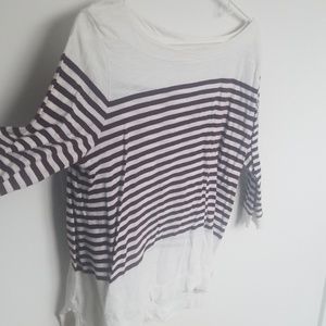 Loose fitting striped Loft blouse.